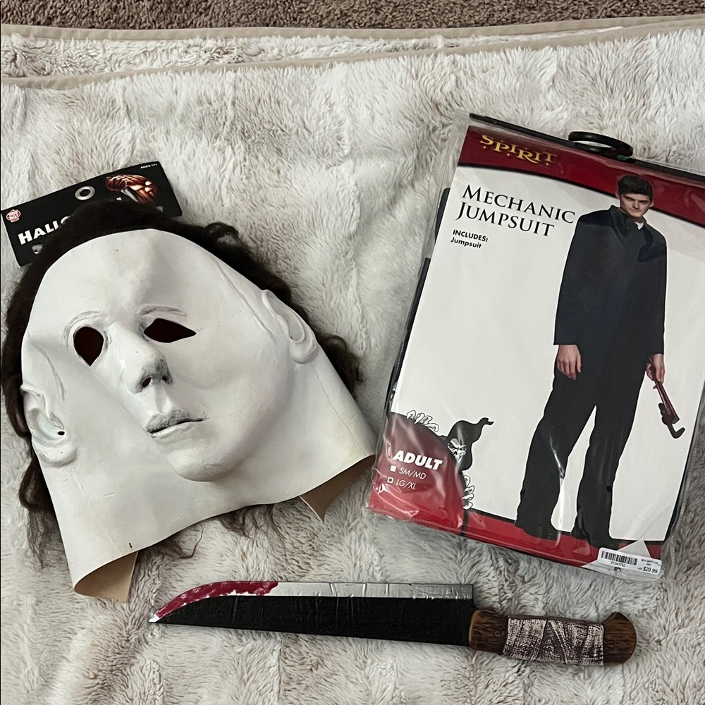 Spirit Halloween Mechanic Jumpsuit and Mask Set